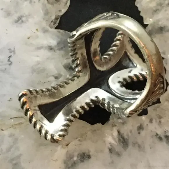 Carolyn Pollack Southwestern Style Sterling Decorated Cross Ring For Women - Picture 7 of 10